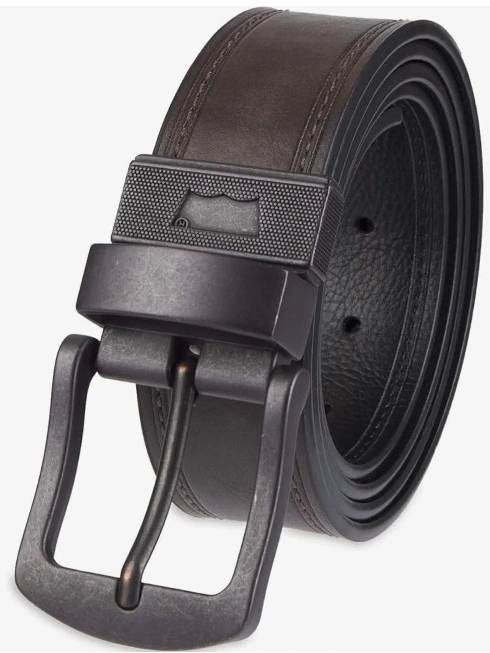 Levi’s Reversible Brown Black Faux Leather Belt XL Matte Buckle NWT